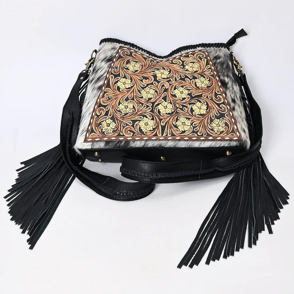 American Darling Hobo Beautifully Hand Tooled Hair-On Genuine Leather women bag western handbag purse