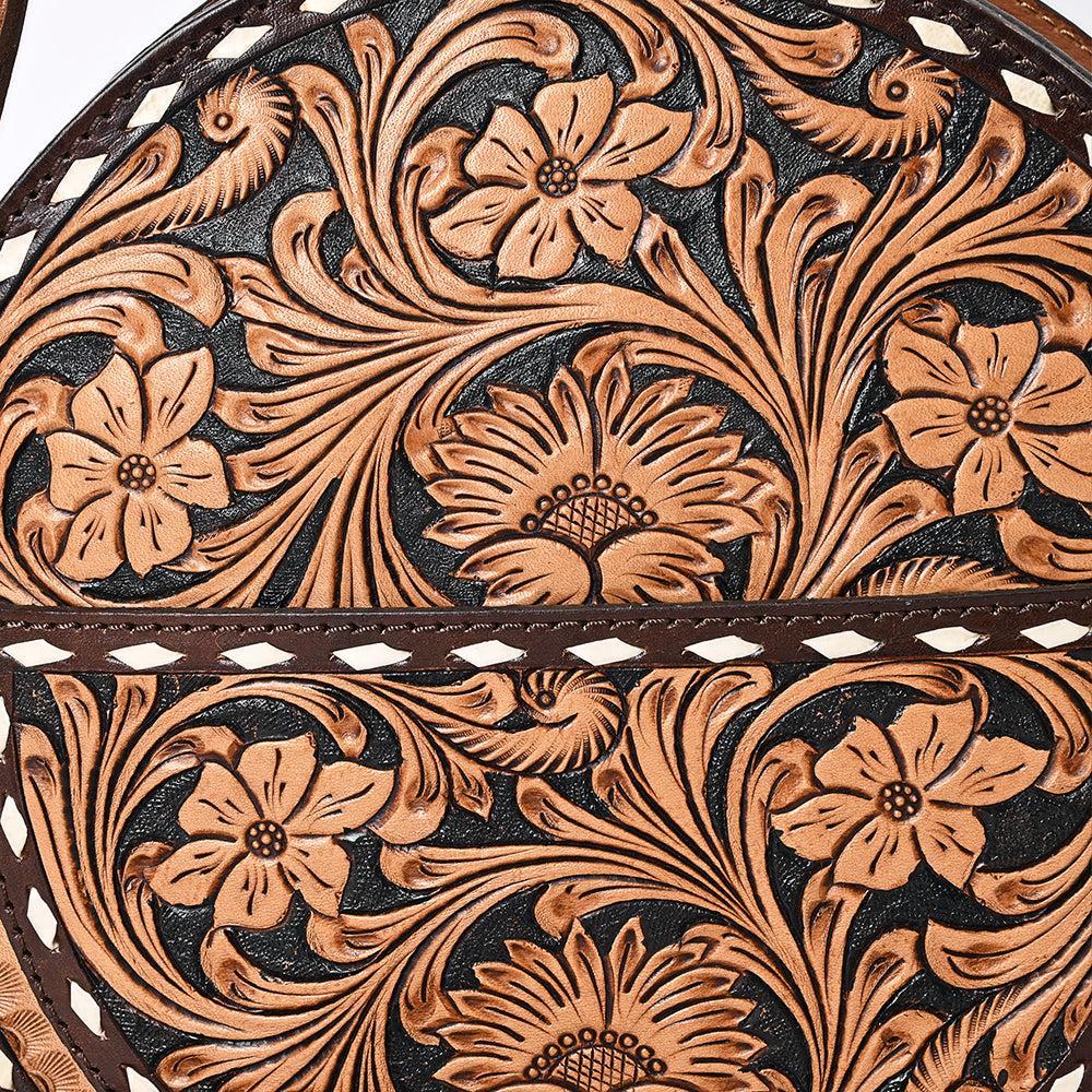 American Darling Canteen Beautifully Hand Tooled Genuine Leather women bag western handbag purse