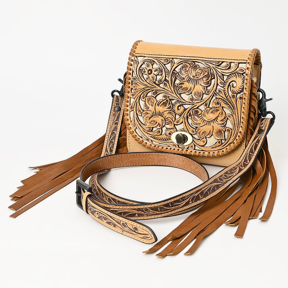 American Darling SMALL CROSSBODY Hand Tooled Genuine Leather women bag western handbag purse
