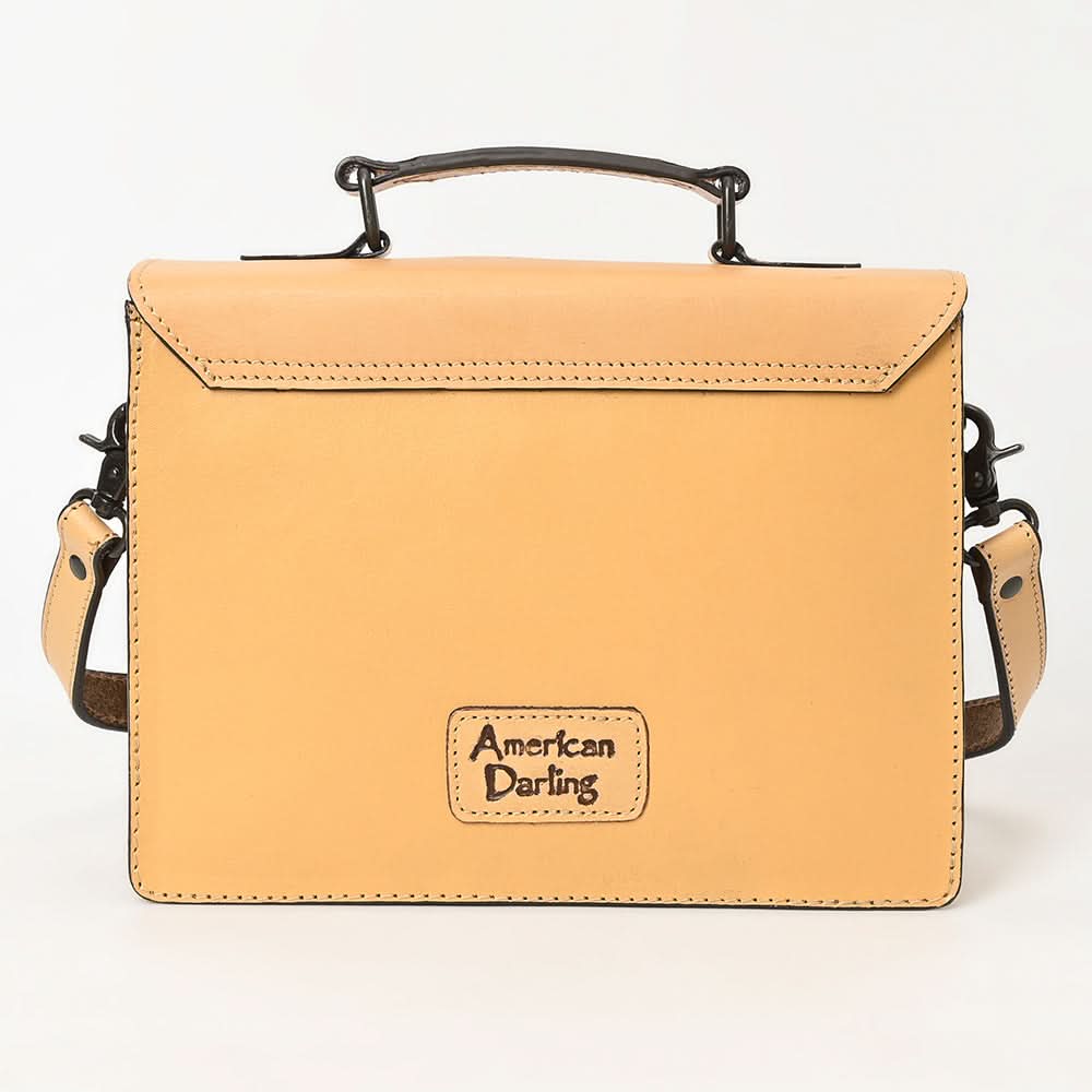 American Darling Adbgz816 Briefcase Hand Tooled Genuine Leather Women Bag Western Handbag Purse