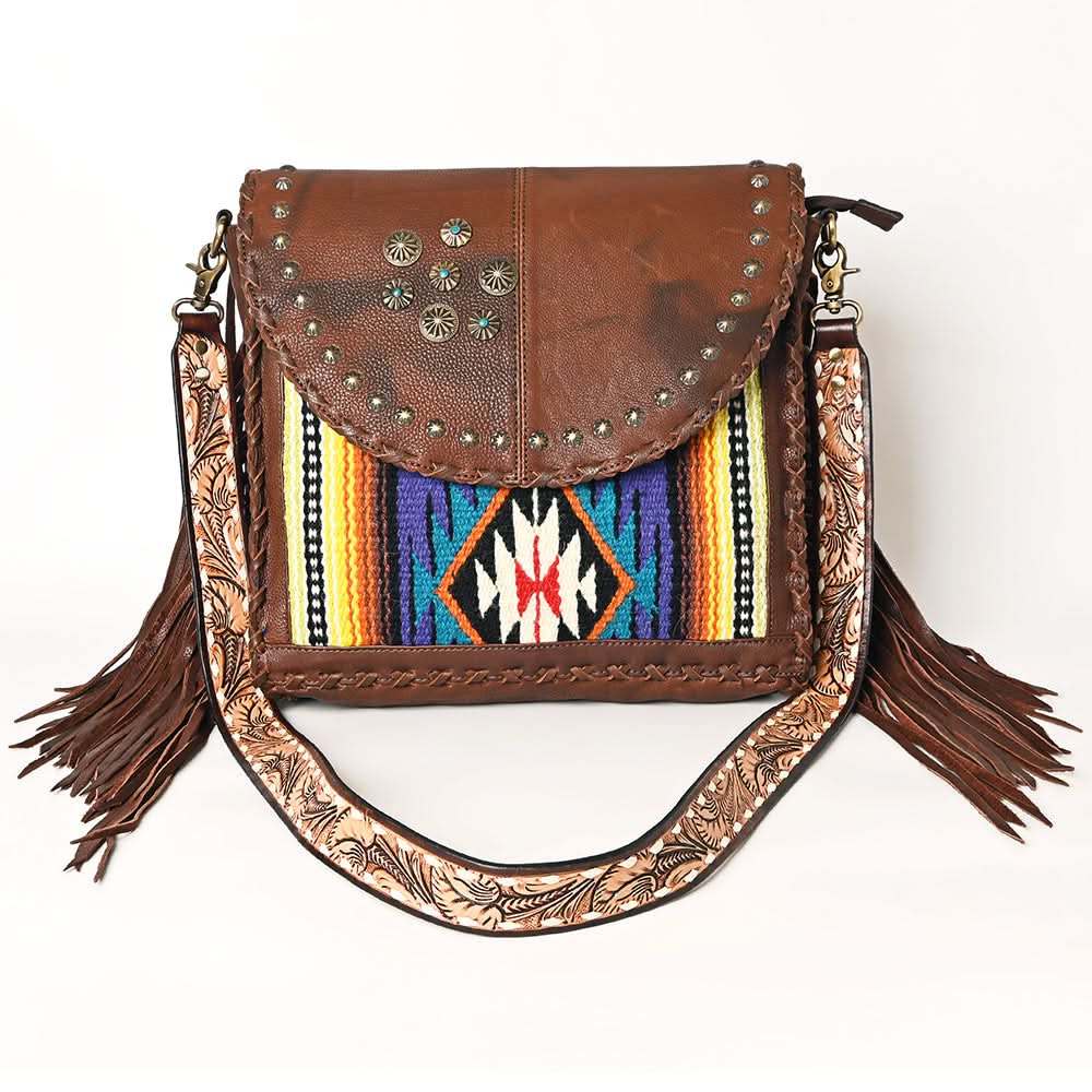 American Darling Saddle Blanket Genuine Leather Women Bag Western Handbag Purse