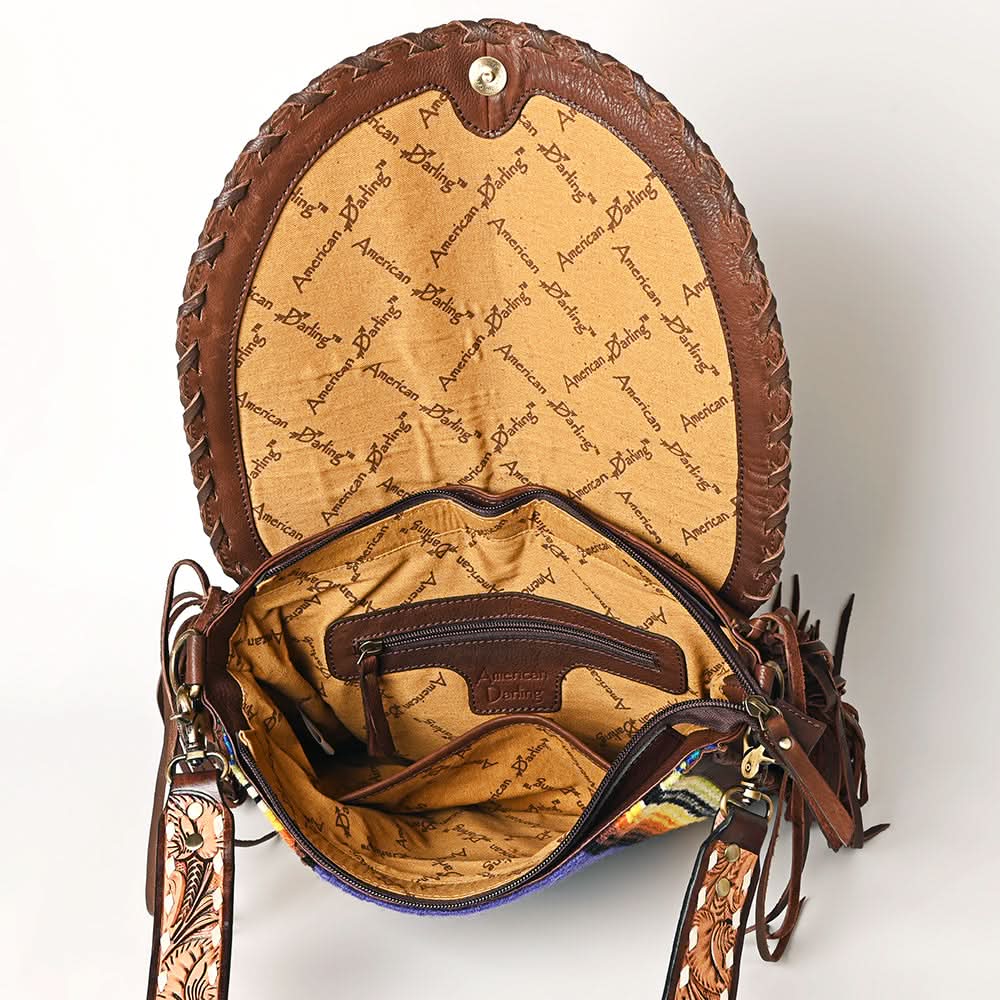 American Darling Saddle Blanket Genuine Leather Women Bag Western Handbag Purse