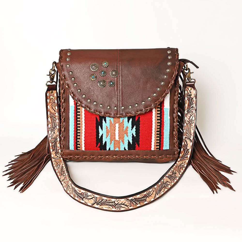 American Darling Saddle Blanket Genuine Leather Women Bag Western Handbag Purse