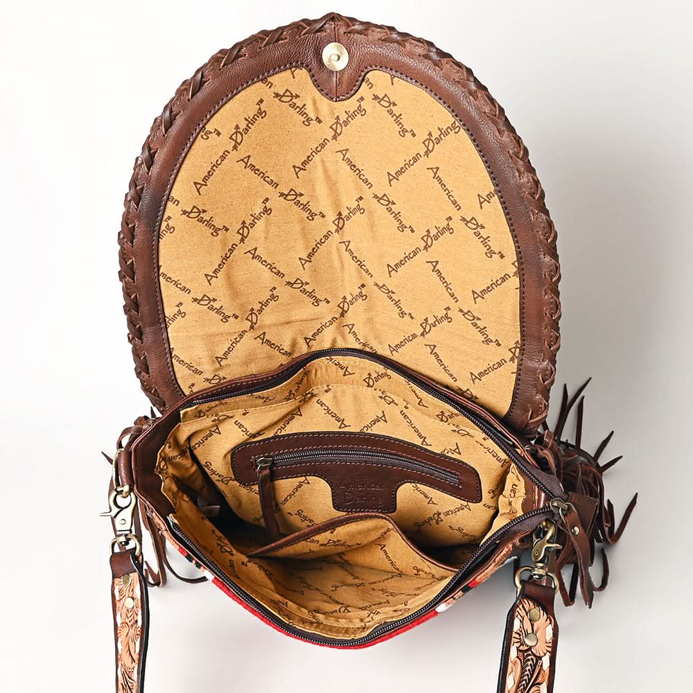 American Darling Saddle Blanket Genuine Leather Women Bag Western Handbag Purse