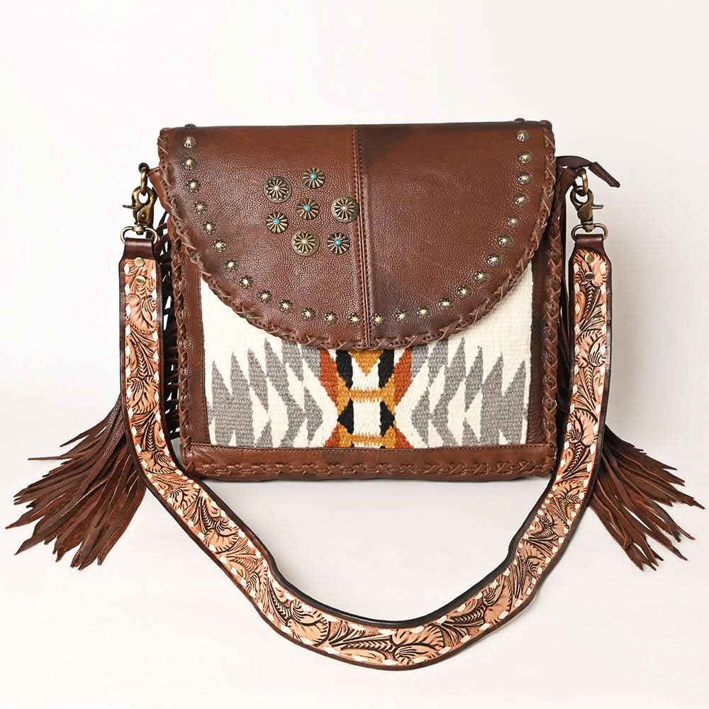 American Darling Saddle Blanket Genuine Leather Women Bag Western Handbag Purse