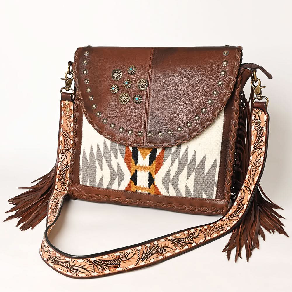 American Darling Saddle Blanket Genuine Leather Women Bag Western Handbag Purse