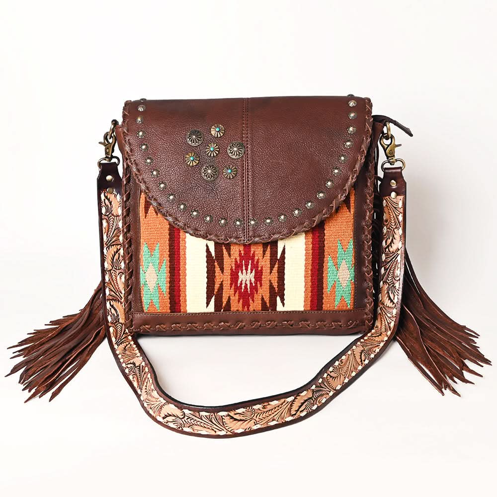 American Darling Saddle Blanket Genuine Leather Women Bag Western Handbag Purse