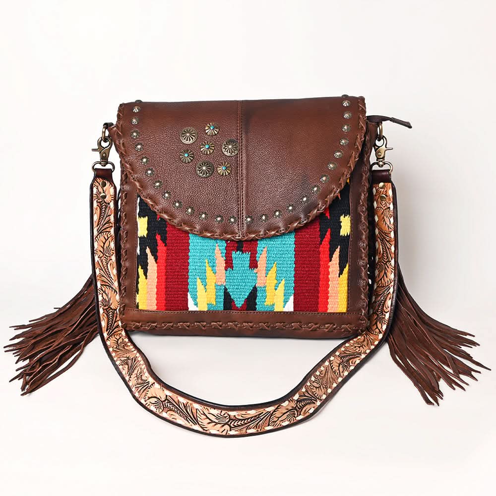 American Darling Saddle Blanket Genuine Leather Women Bag Western Handbag Purse