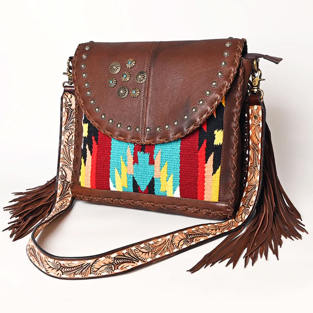 American Darling Saddle Blanket Genuine Leather Women Bag Western Handbag Purse