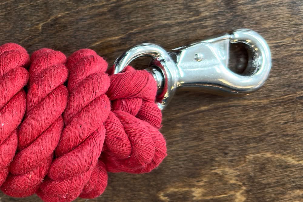 10 ft Hilason Riding Horse Cotton Lead With Snap  Rope Red & Black
