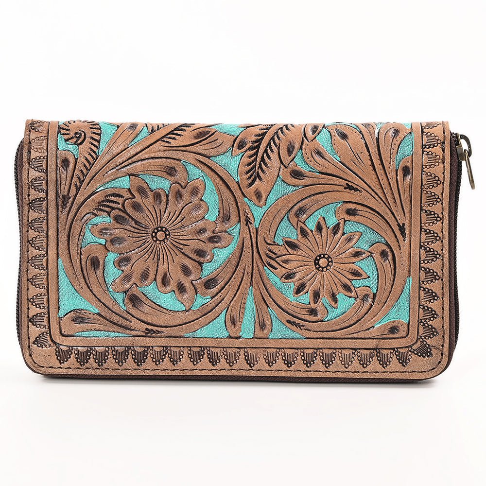 OHLAY WALLET Hand Tooled  Genuine Leather women bag western handbag purse
