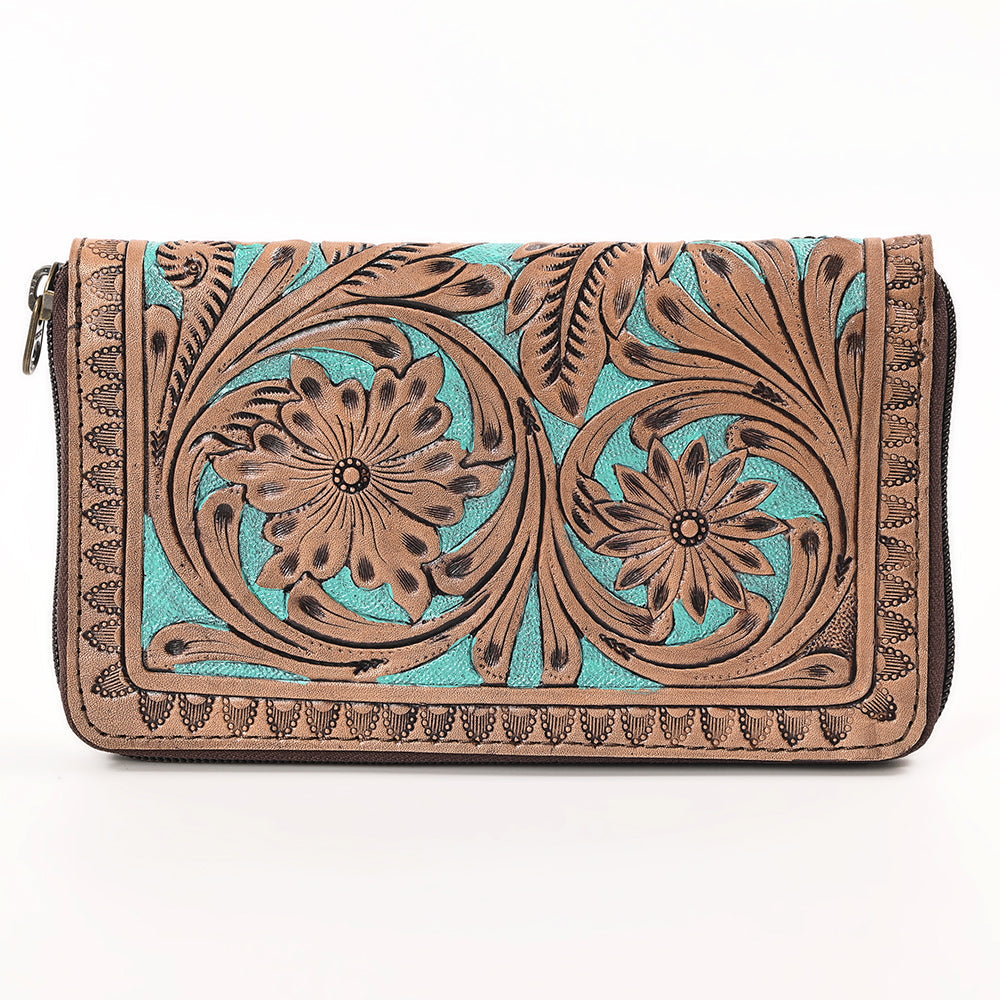 OHLAY WALLET Hand Tooled  Genuine Leather women bag western handbag purse