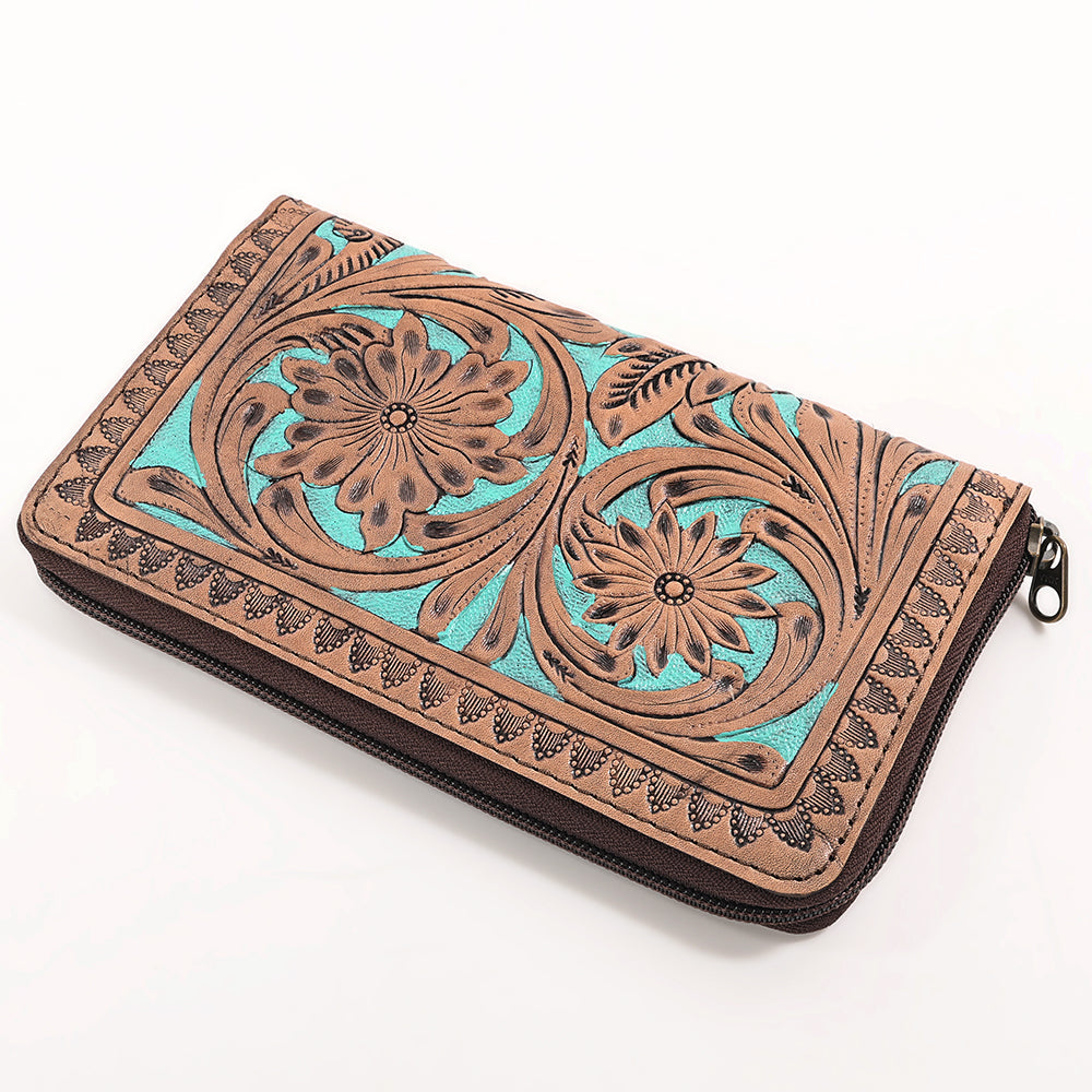 OHLAY WALLET Hand Tooled  Genuine Leather women bag western handbag purse