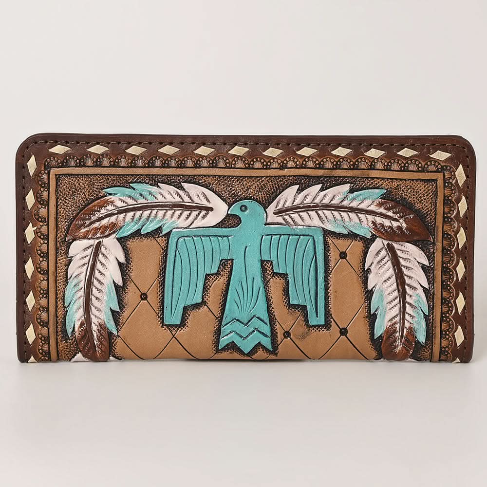 OHLAY WALLET Hand Tooled  Genuine Leather women bag western handbag purse