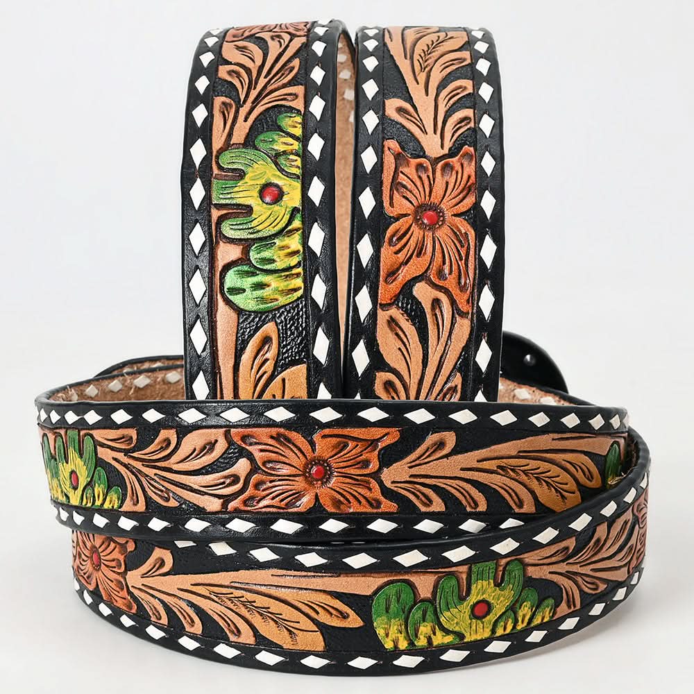 Beautifully Hand Tooled Genuine American Leather Belt Men and Women