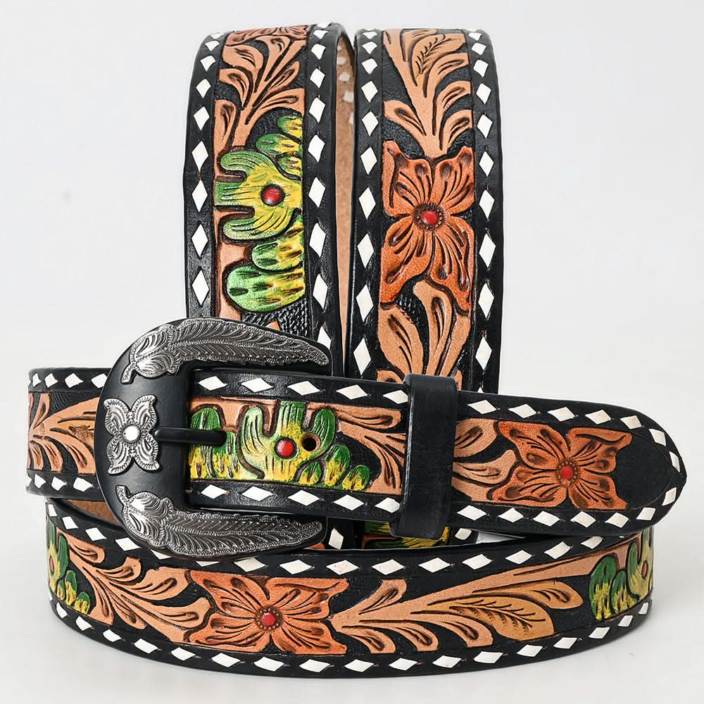 Beautifully Hand Tooled Genuine American Leather Belt Men and Women
