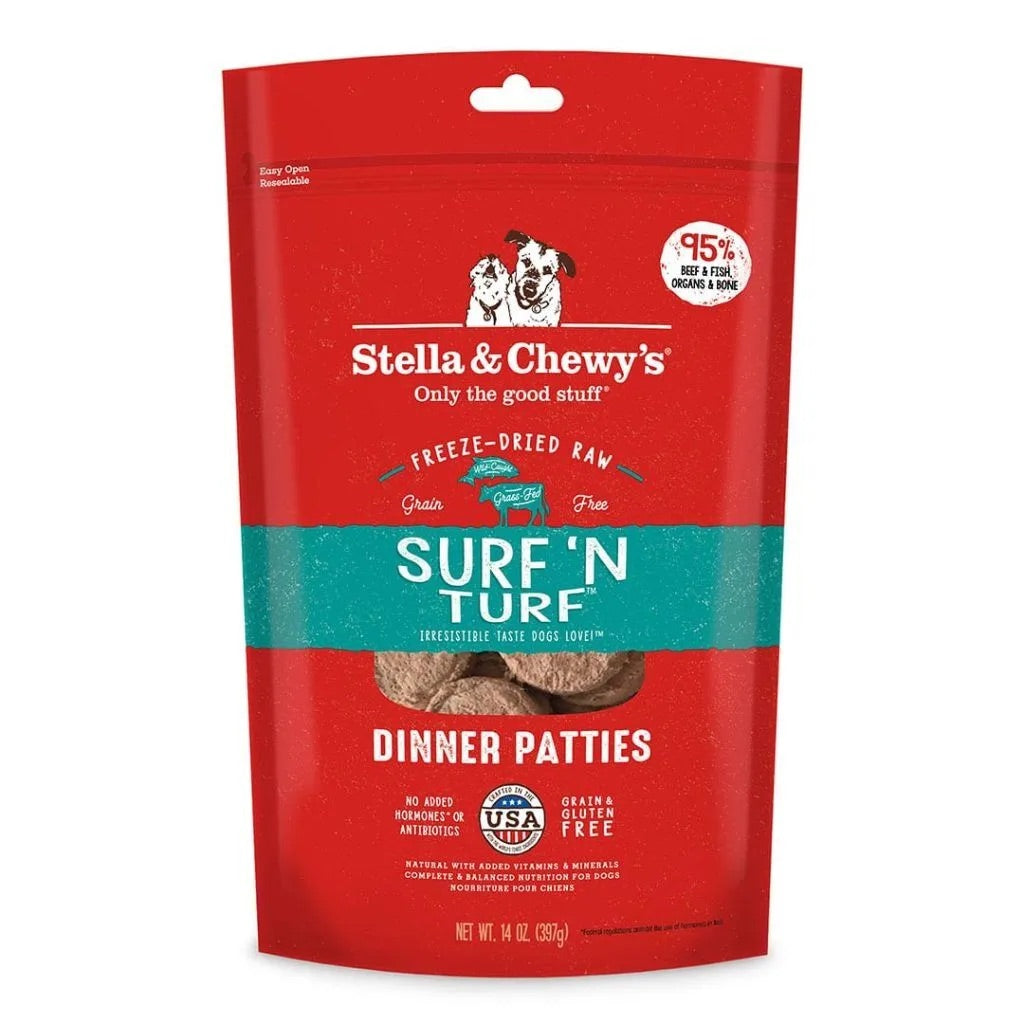Stella & Chewy's Freeze Dried Dinner Patties Surf and Turf Dog Food (25oz)