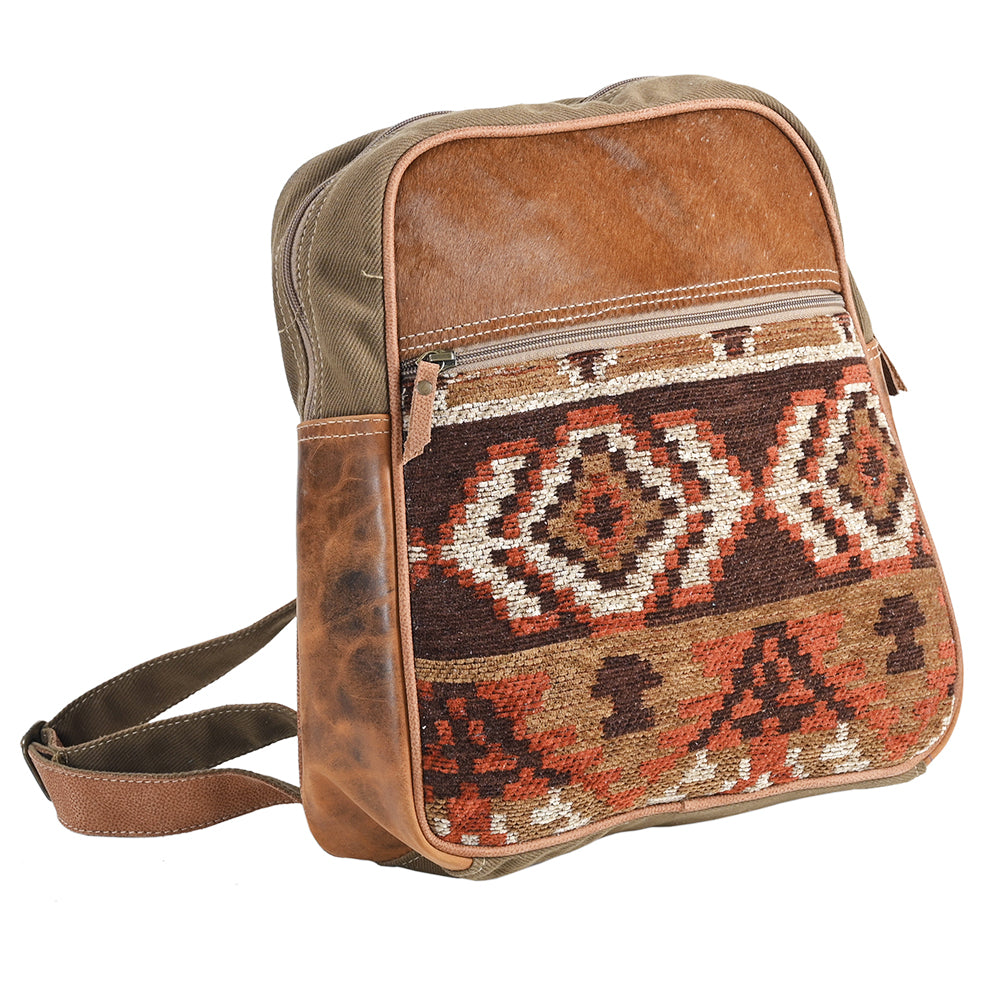 OHLAY OHV375 Backpack Upcycled Wool Upcycled Canvas Hair-On Genuine Leather women bag western handbag purse