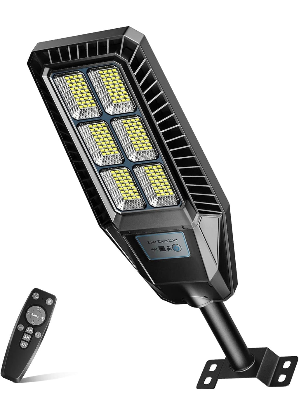 1500W Solar Street Light 30000LM LED Outdoor Waterproof Dusk to Dawn for Yard Lighting IP66 6000K with Bracket and Remote Control