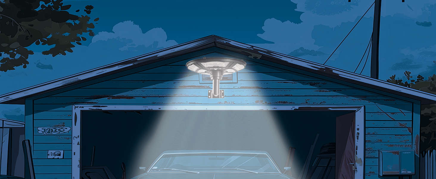 3500W Commercial Solar Round 360° Wide Angle Pole Outdoor Lamp Post Light with 98 inch Pole IP67 Waterproof With Remote