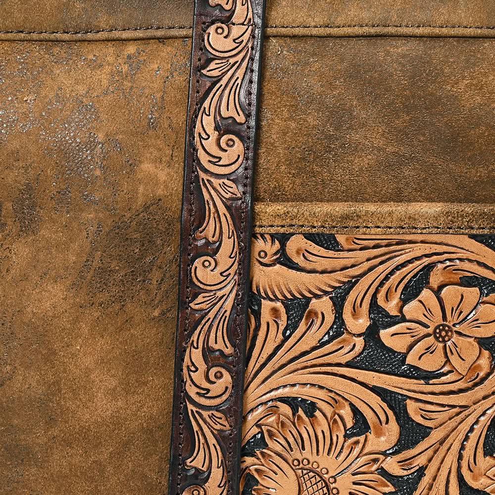American Darling ADBGA479A Tote Hand Tooled Genuine Leather Women Bag Western Handbag Purse