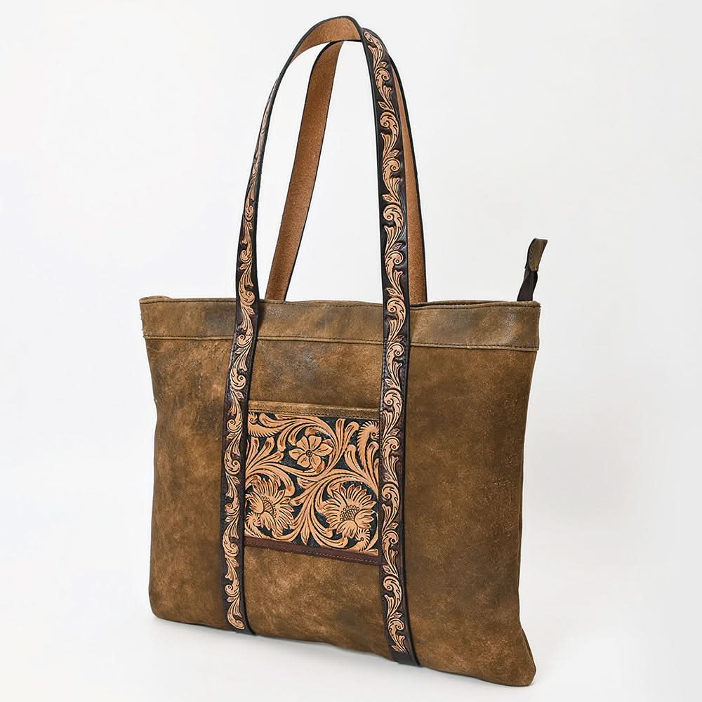 American Darling ADBGA479A Tote Hand Tooled Genuine Leather Women Bag Western Handbag Purse