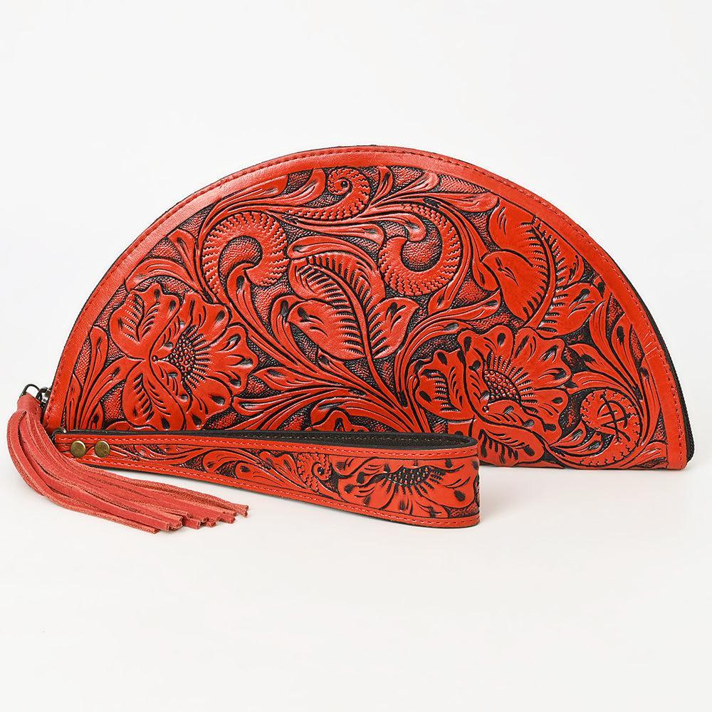 American Darling Clutch Hand Tooled Genuine Leather Women Bag Western Handbag Purse