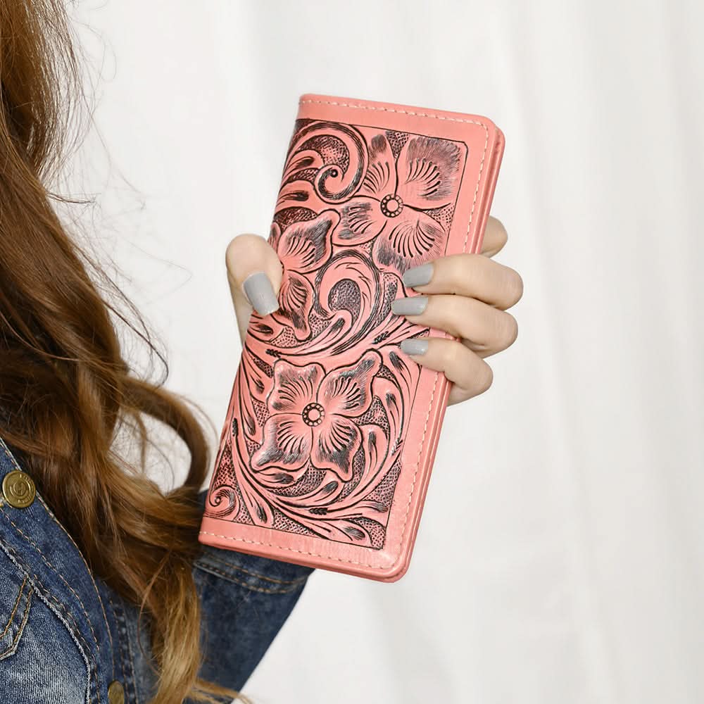 American Darling Wallet Hand Tooled Genuine Leather Women Bag Western Handbag Purse