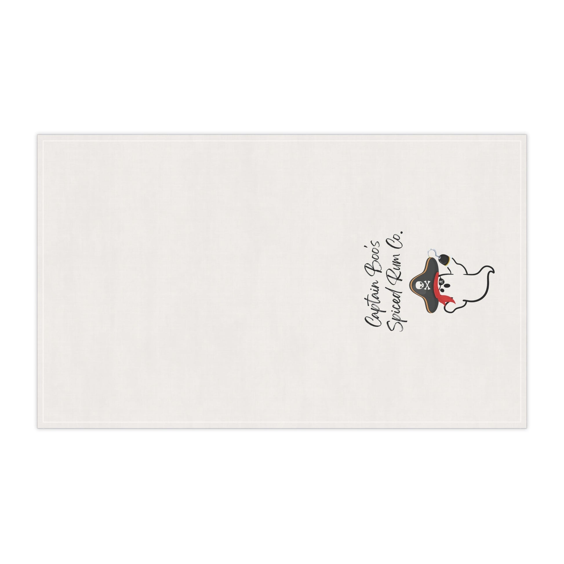 "Captain Boo's Spiced Rum Co" Pirate Ghost Tea Towels, Funny Kitchen Decor, Halloween Gift, Nautical Home Accent, Gift for Rum Lovers