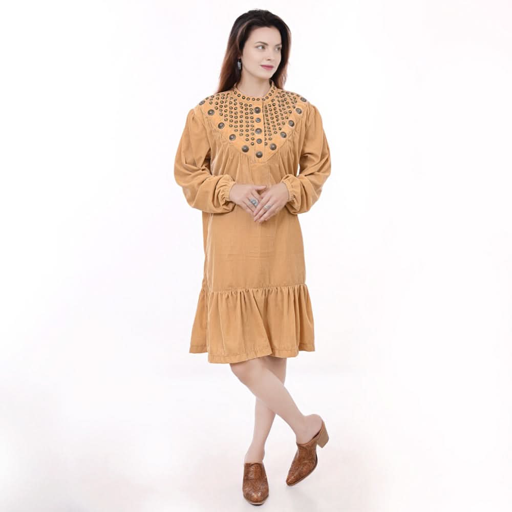 American Darling ADDR005 100% Cotton Denim Women Shirt Jacket Dress Ladies Girl Top