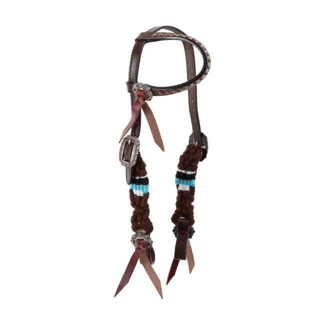 Teal Hollow Mohair One Ear Headstall and Breastcollar Set - Pony Size