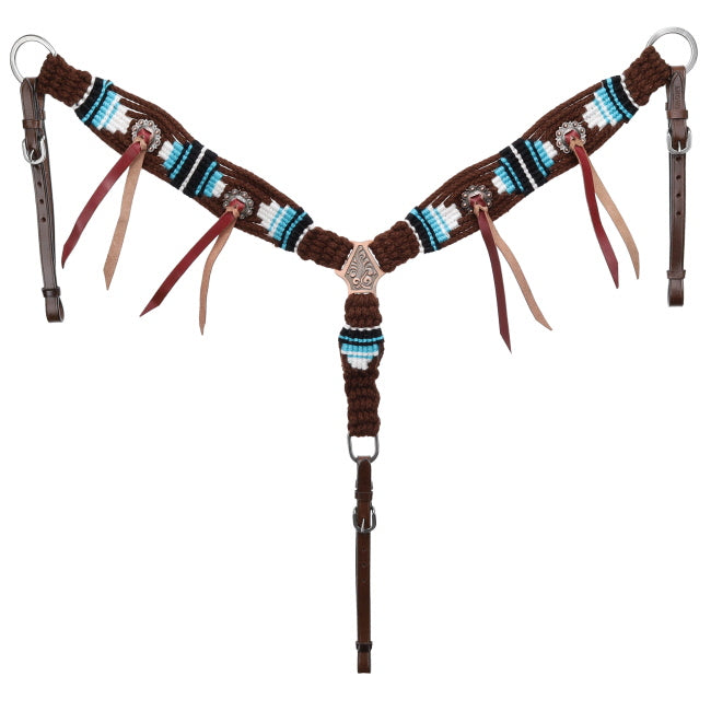 Teal Hollow Mohair One Ear Headstall and Breastcollar Set - Pony Size