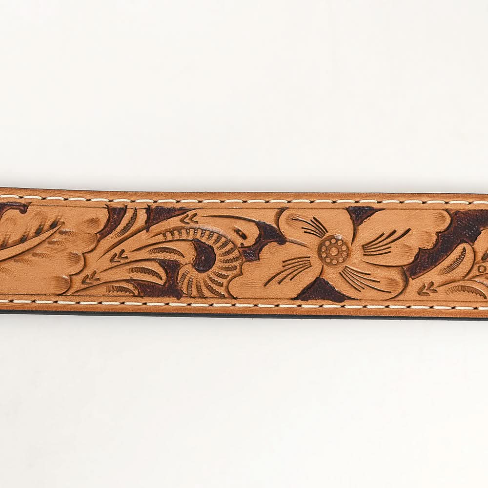 BAR H EQUINE Western Genuine Leather Men And Women Belt Floral