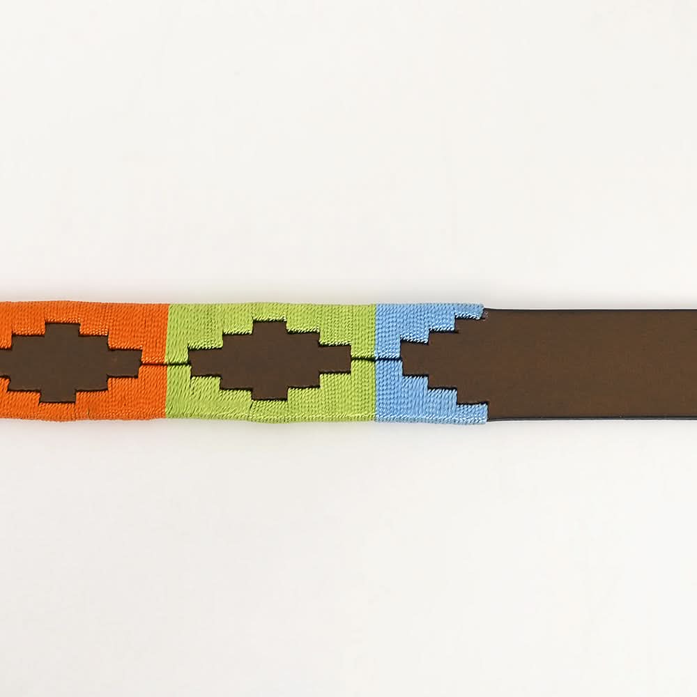 BAR H EQUINE Western Genuine Leather Men And Women Brown Belt Embroidered