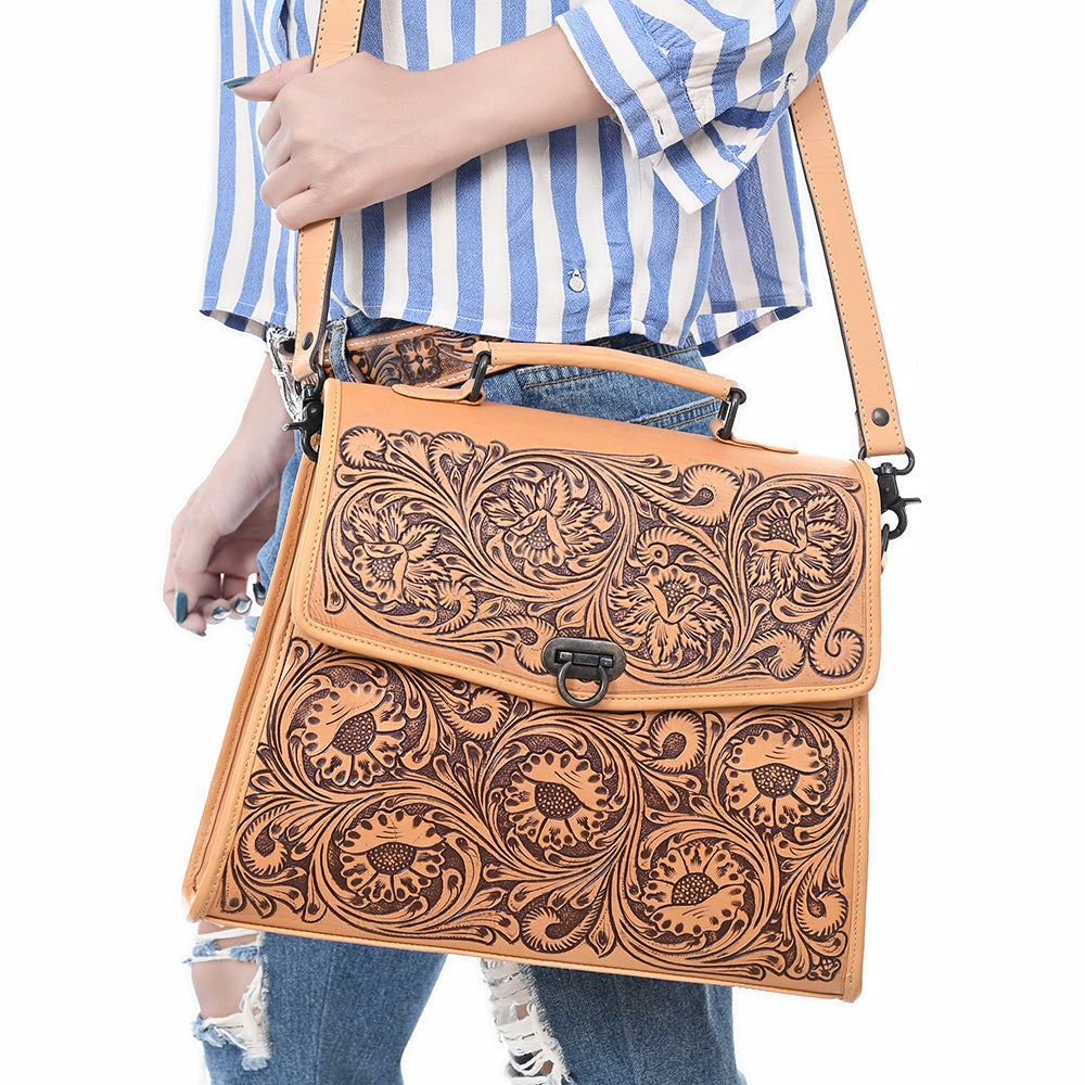 American Darling Adbgz841A Tote Hand Tooled Genuine Leather Women Bag Western Handbag Purse