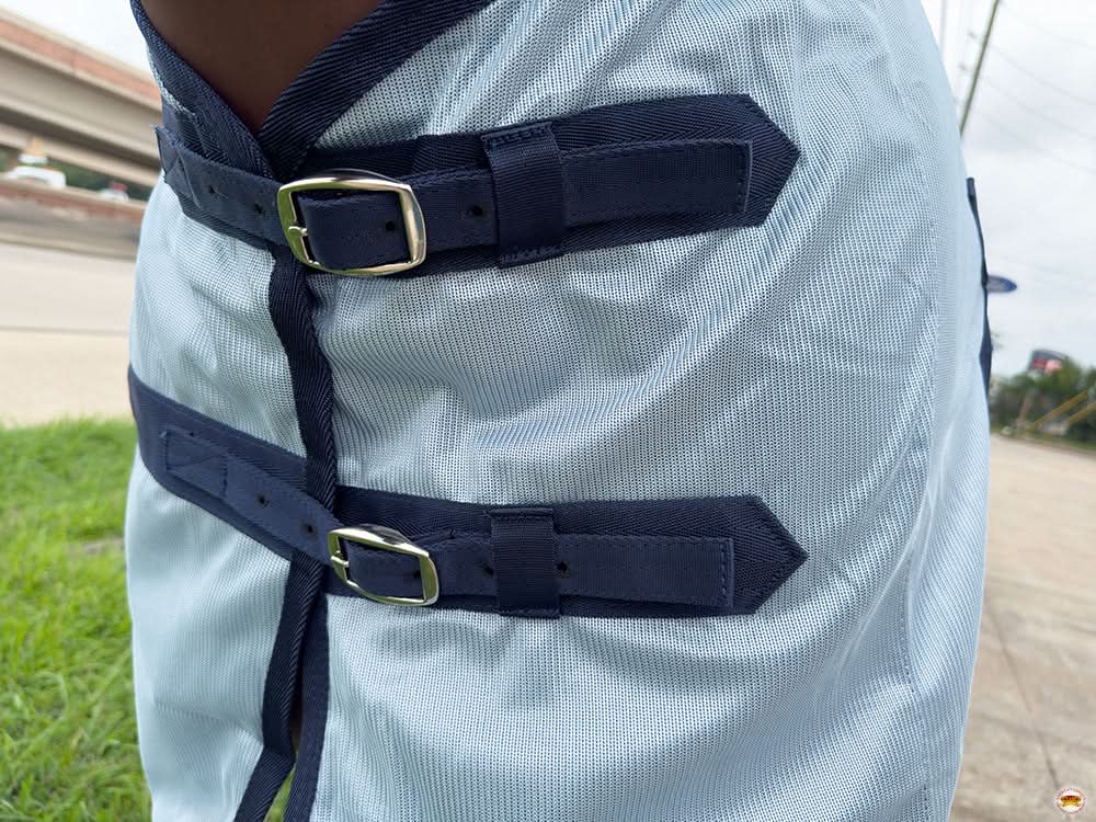 66 In - 84 In Hilason Horse Fly Sheet Uv Protect Mesh Bug Mosquito Summer White