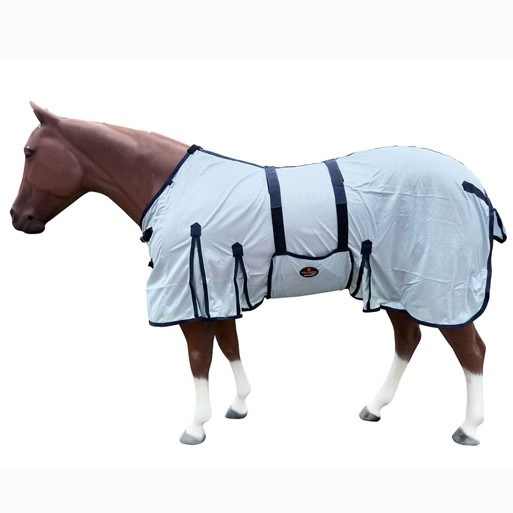 66 In - 84 In Hilason Horse Fly Sheet Uv Protect Mesh Bug Mosquito Summer White