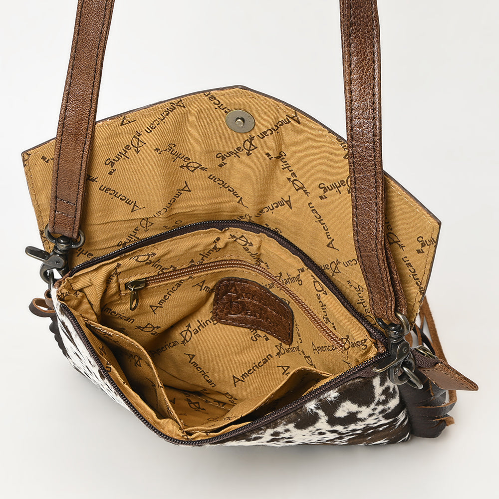 American Darling Adbg1484 Envelope Hand Tooled Hair-On Genuine Leather Women Bag Western Handbag Purse