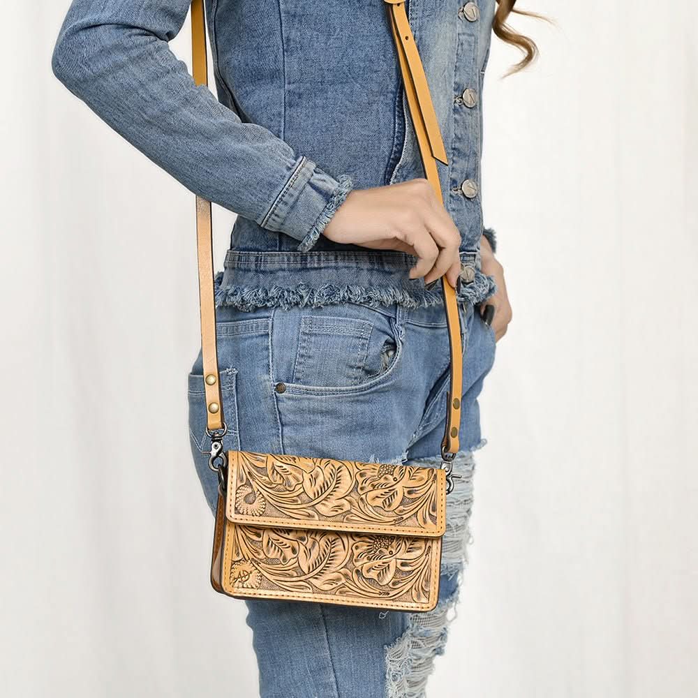 American Darling Small Crossbody Hand Tooled Genuine Leather Women Bag Western Handbag Purse