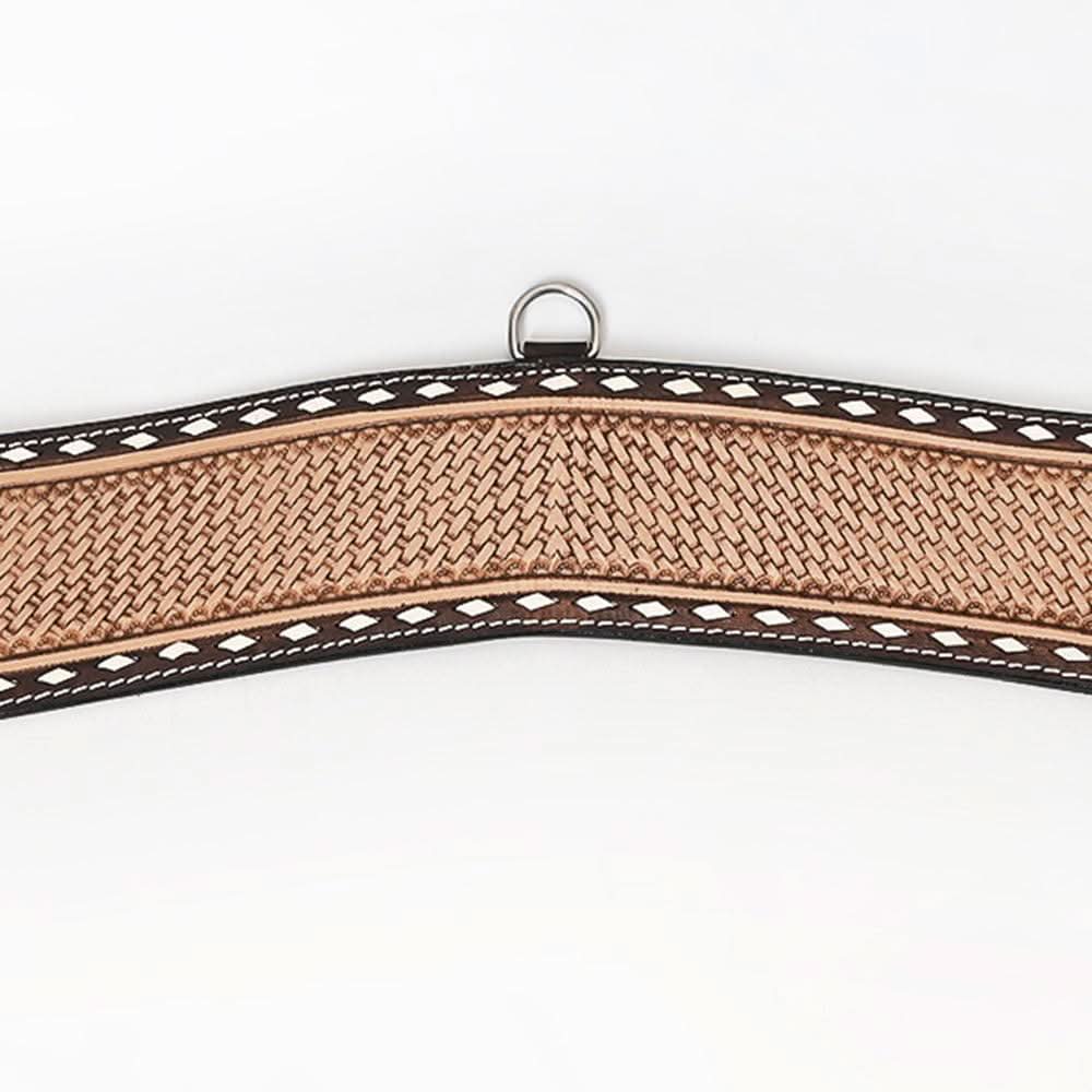 COMFYTACK Western Leather Horse Tripping Breast Collar Brown Basket Weave