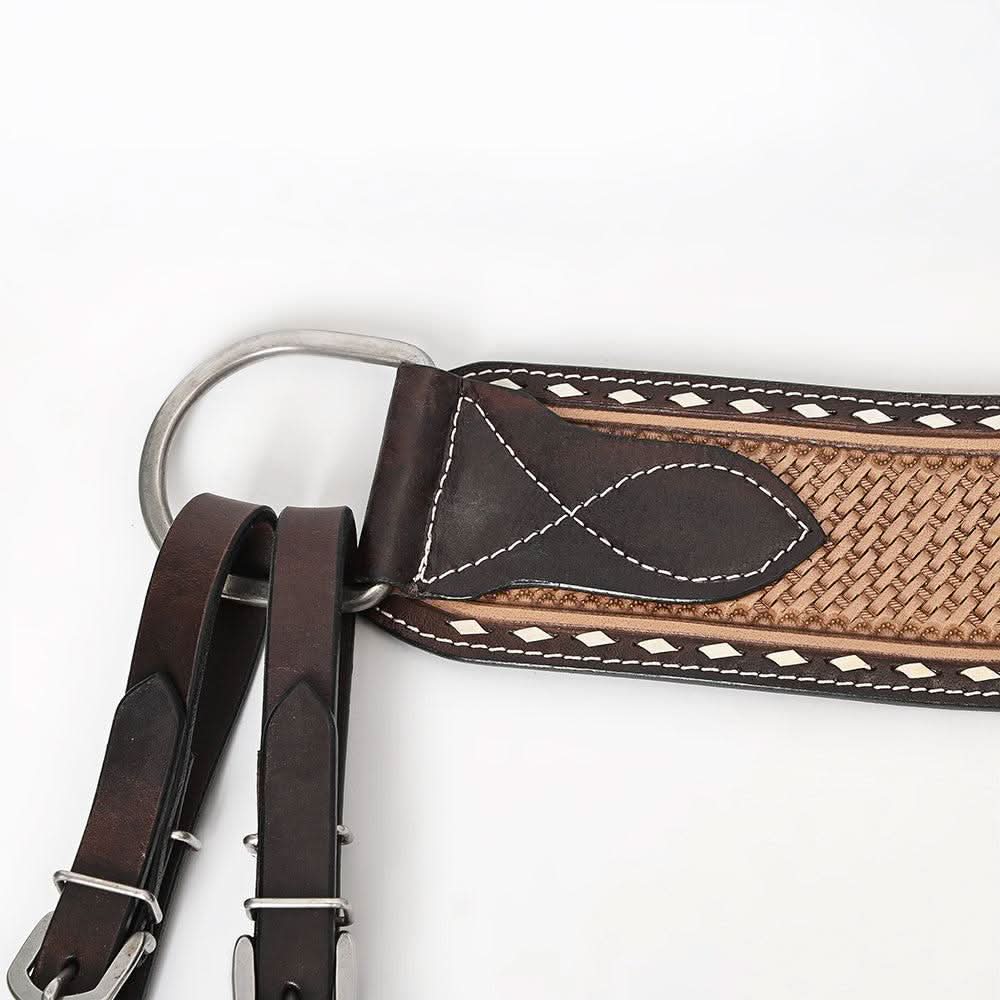 COMFYTACK Western Leather Horse Tripping Breast Collar Brown Basket Weave