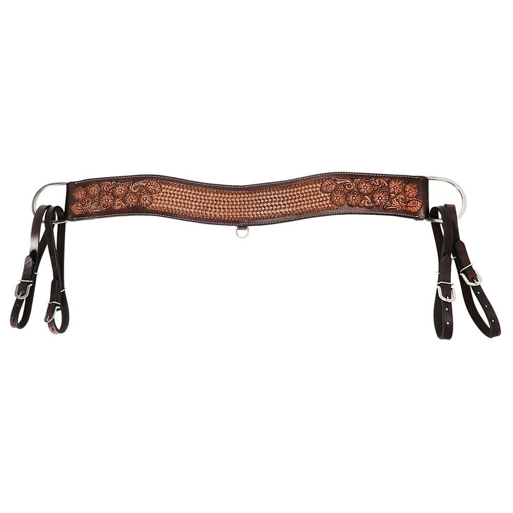 COMFYTACK Western Leather Horse Tripping Breast Collar Brown Floral Carved