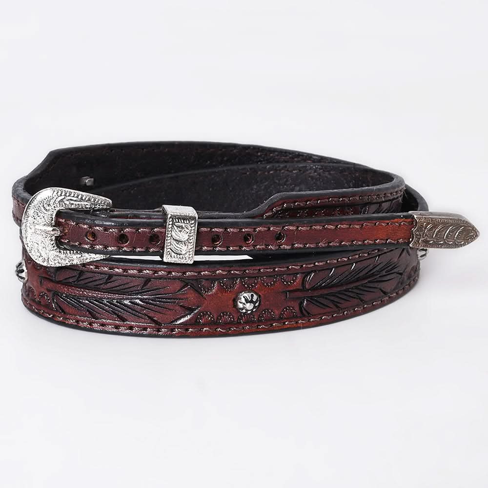 American Darling Hand tooled Hatband Genuine American Leather Western Adjustable Unisex