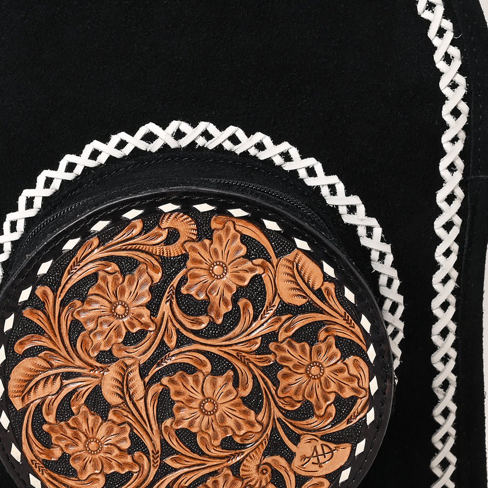 ADBG1546 Backpack Hand Tooled Genuine Western Suede Leather women bag