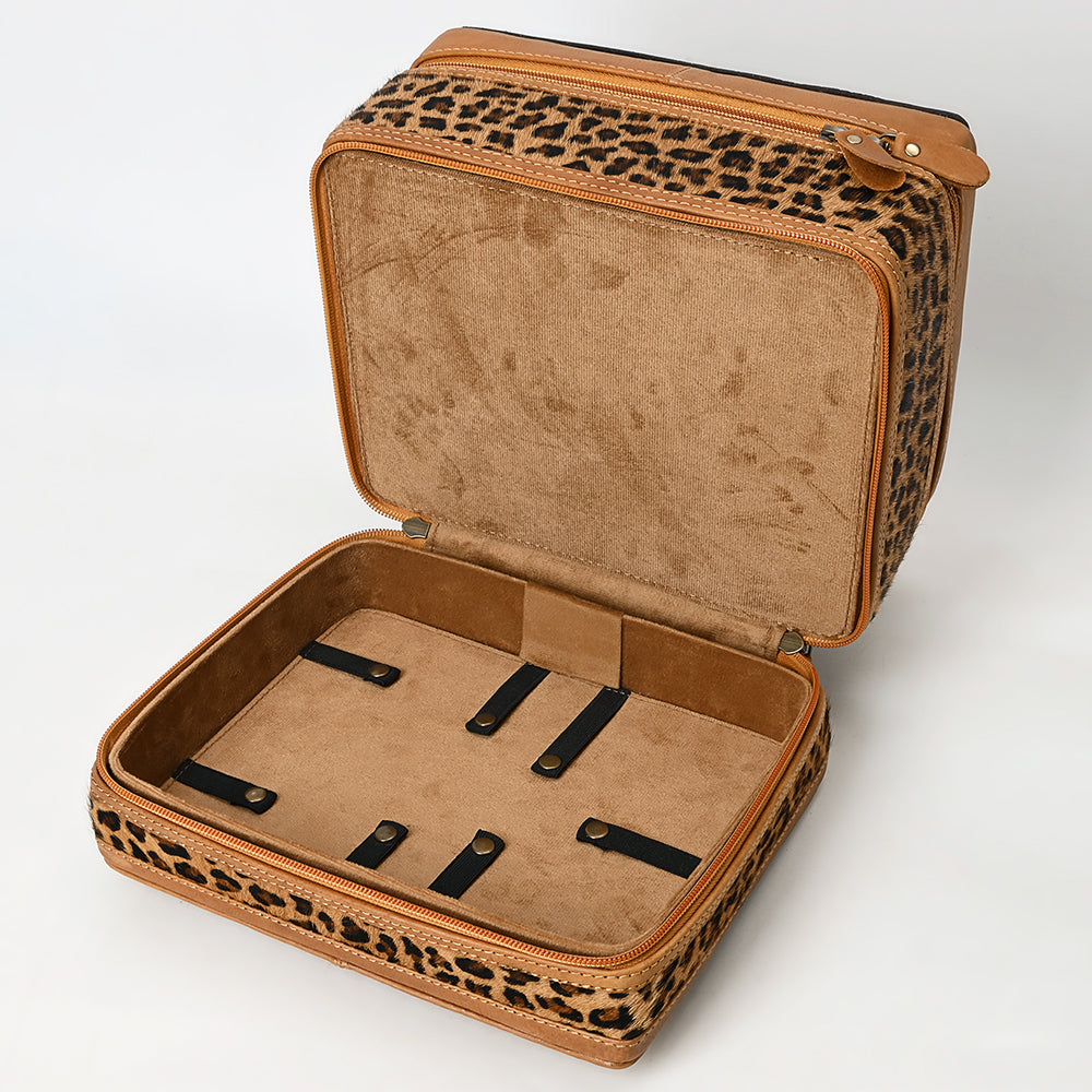 American Darling Jewelry Case Hand Tooled Hair On Genuine Leather Women Bag Western Handbag Purse |