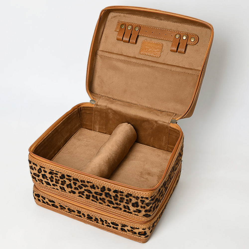 American Darling Jewelry Case Hand Tooled Hair On Genuine Leather Women Bag Western Handbag Purse |