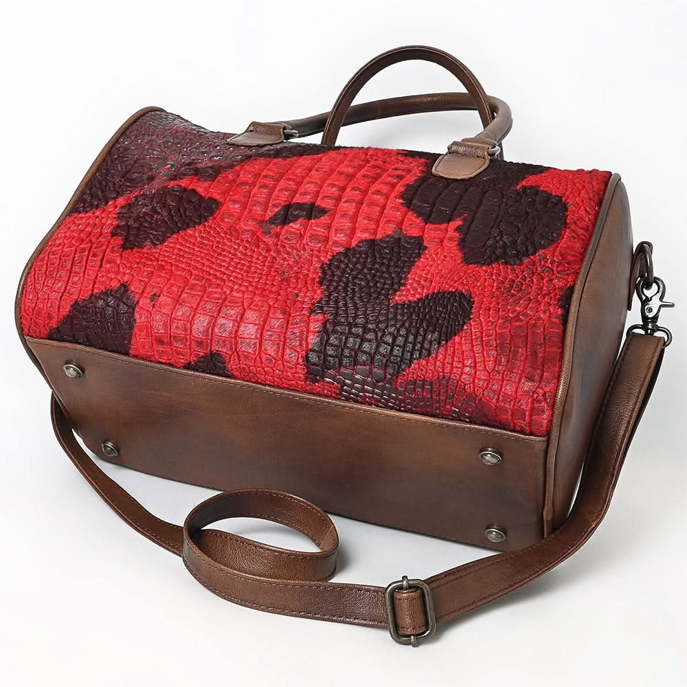 American Darling Adbg1562A Duffel Crocodile Embossed Genuine Leather Women Bag Western Handbag Purse