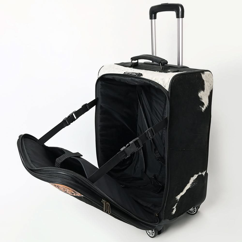 American Darling Travel Case Beautifully Hand Tooled Hair-On Genuine Leather women bag western handbag purse