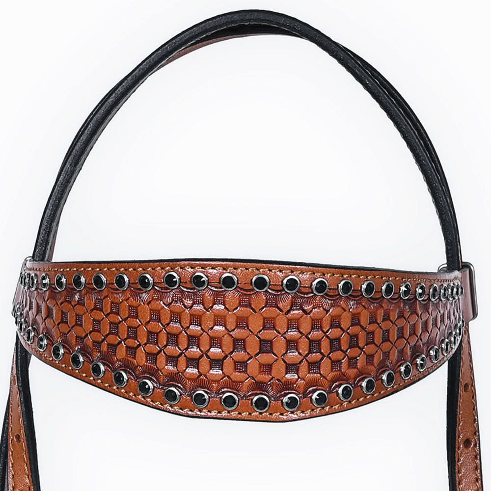 COMFYTACK Western Horse Headstall Breast Collar Set American Leather Tan