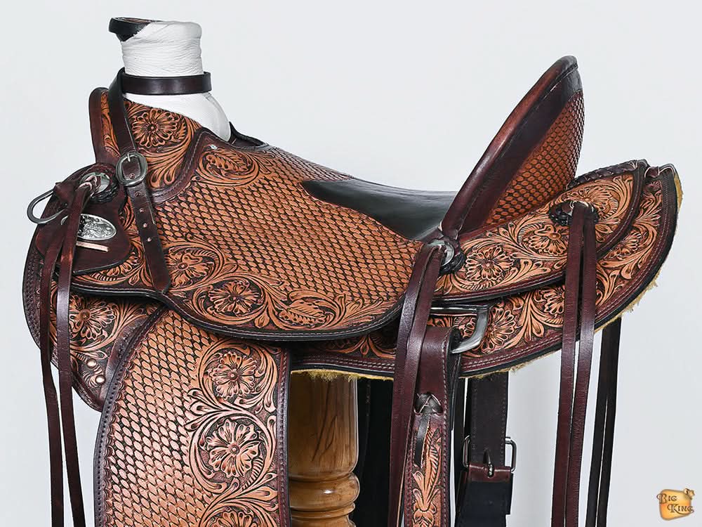 Hilason Western Horse Saddle Wade Ranch Roping American Leather Antique Brown